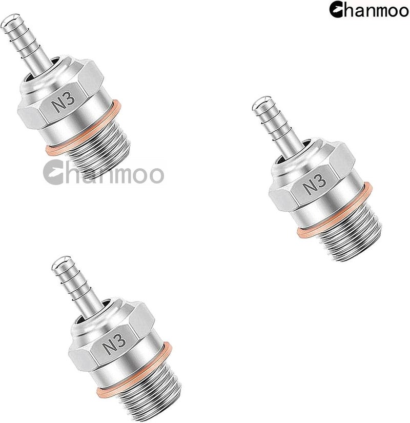Chanmoo RC Glow Plugs No.3 N3#3 70117H Hot Spark Nitro Engine Parts Replace OS for 1/8 1/10 Scale RC Car Truck Buggy Traxxas Losi HPI Redcat HSP Himoto 3PCS - Image 5